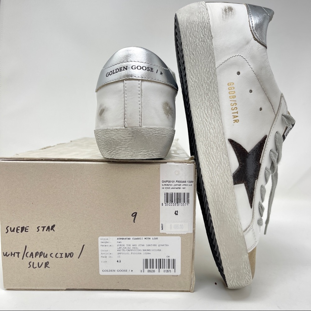 Golden Goose Superstar Men Classic White Leather Sneakers Laminated US 9 EU 42 - Picture 9 of 10